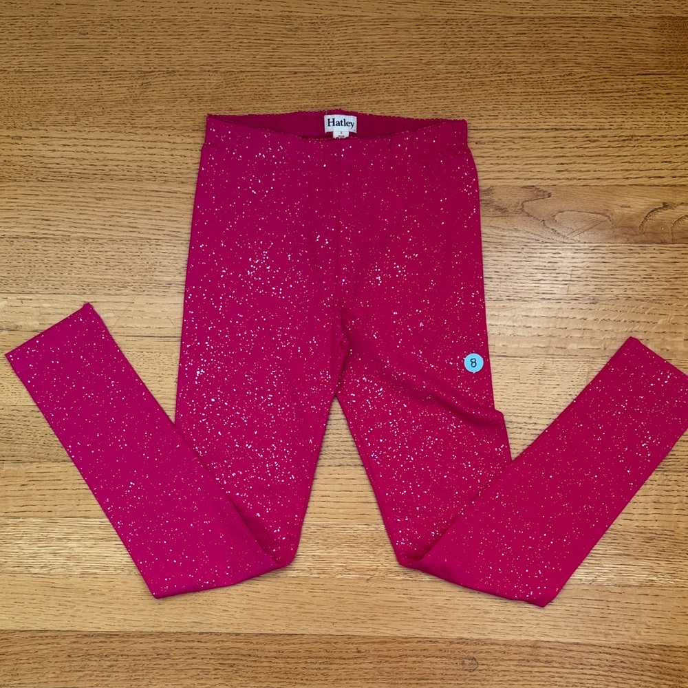 Hatley Pink Glitter Kids Leggings